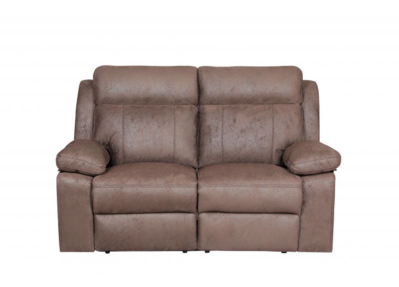 Manual Recliner Lounge Set in Brown Fabric (Armchair + 2 Seater + 3 Seater) - Glenora